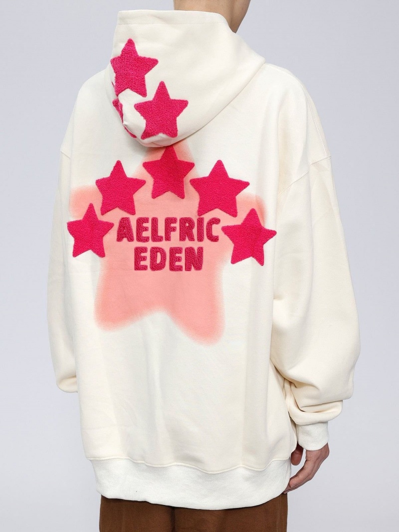 Sweat a Capuche Aelfric Eden Vintage Embroidery Star Blanche | SWQ-82721640